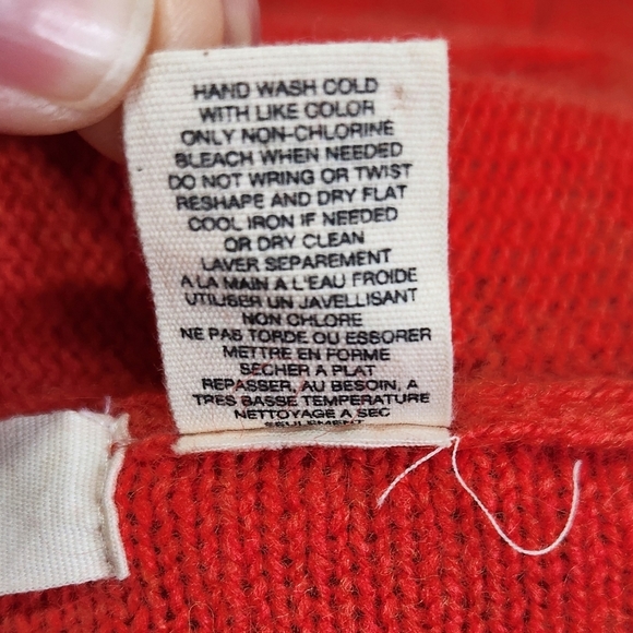 Anthropologie Red V-Neck Sweater - Picture 7 of 9